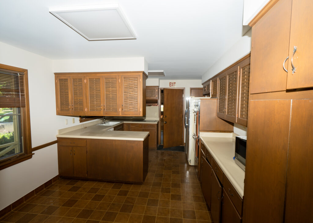 Kitchen with wood cabinets